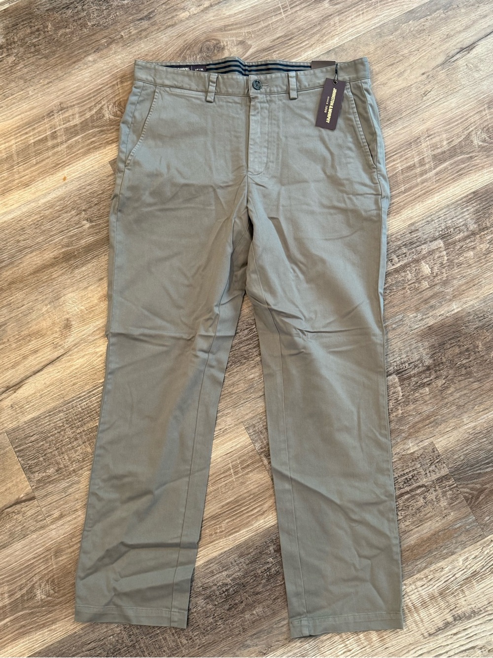 NWT Johnston & Murphy Men's Grey/Tan Chino Pants 33W x 30L